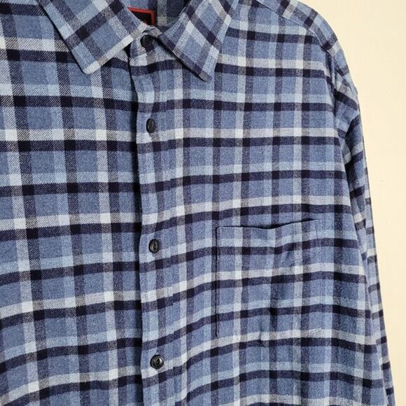 UNTUCKit Size XXL Button Up Shirt Long Sleeve Soft Lightweight Flannel Blue - Picture 7 of 11